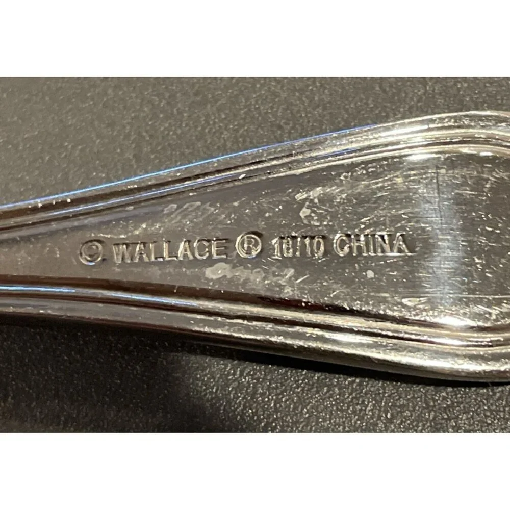 Wallace WAS159 Glossy Outline 18/10 Stainless Steel Dinner Fork‎ Knife Set Of 2